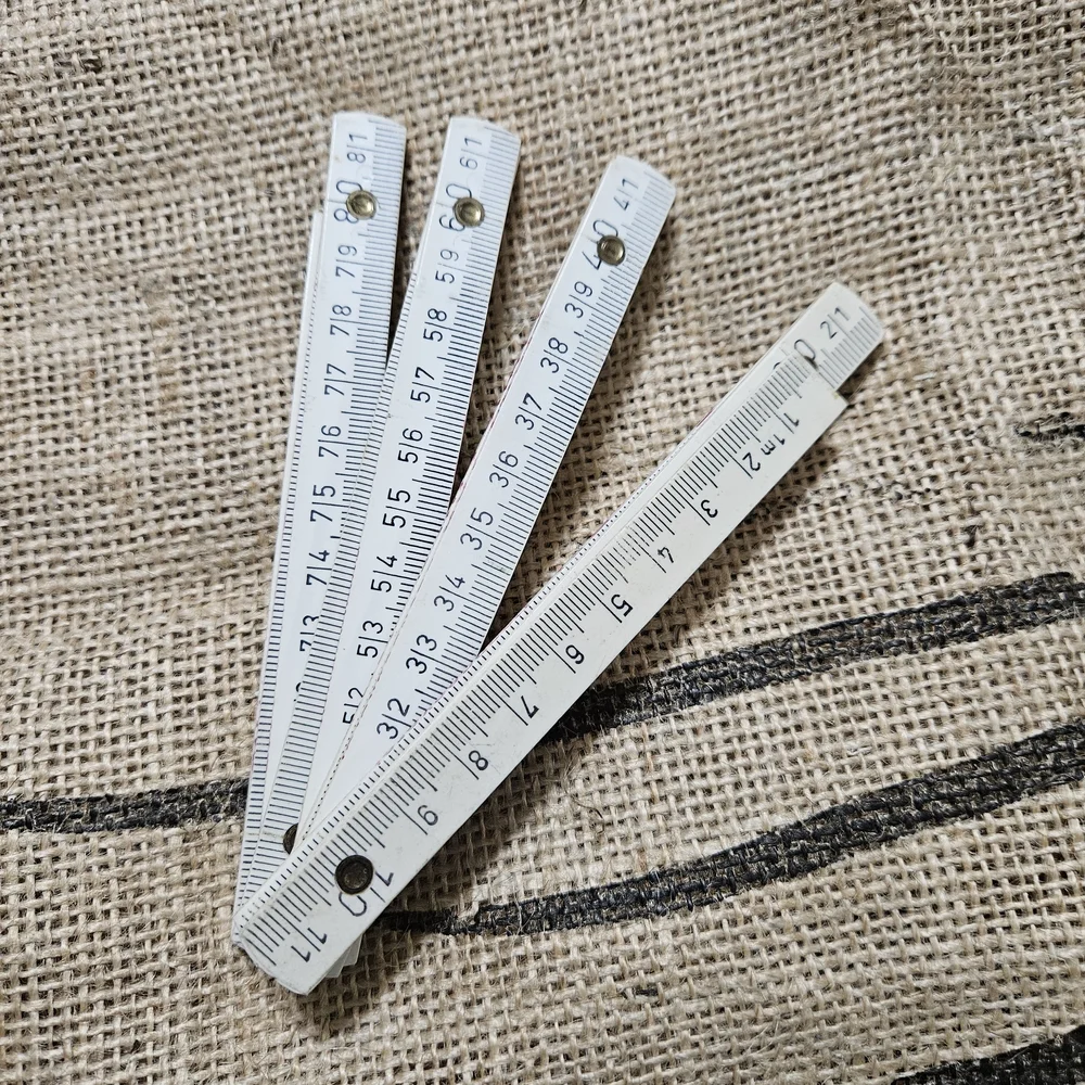 Centimeter Ruler Vintage White Plastic Folding Rule from Germany Measure - Picture 1 of 12